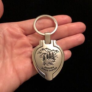 Sequoia Kings Canyon Photo Frame Locket Silver Keychain